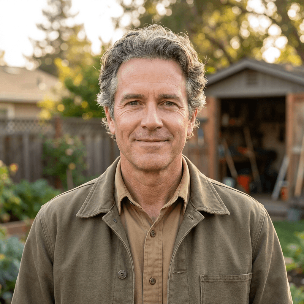 Robert Jackson, homeowner on cleaned patio