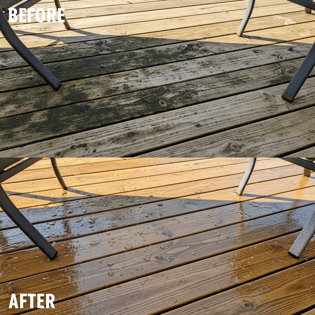Before and after pressure washing results