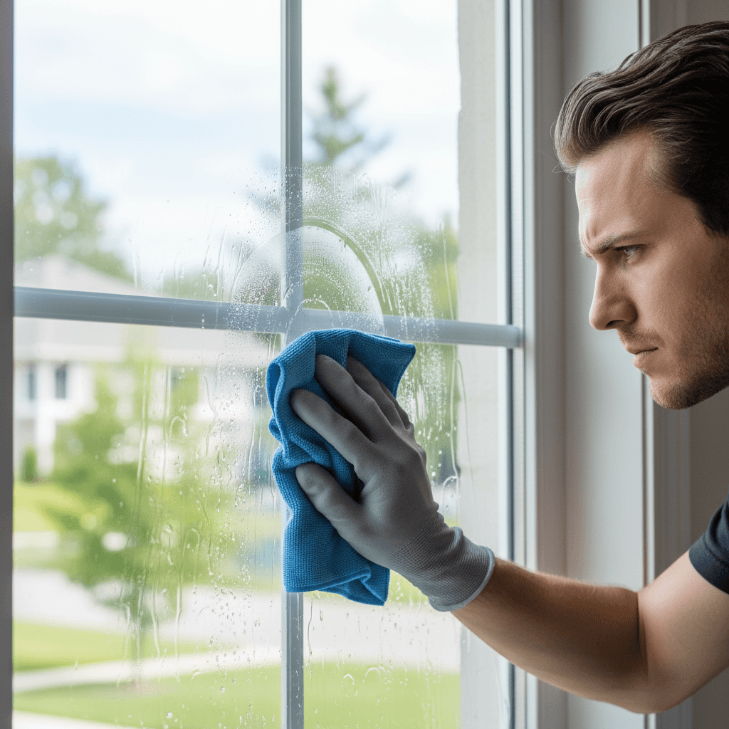 Exterior window cleaning technique