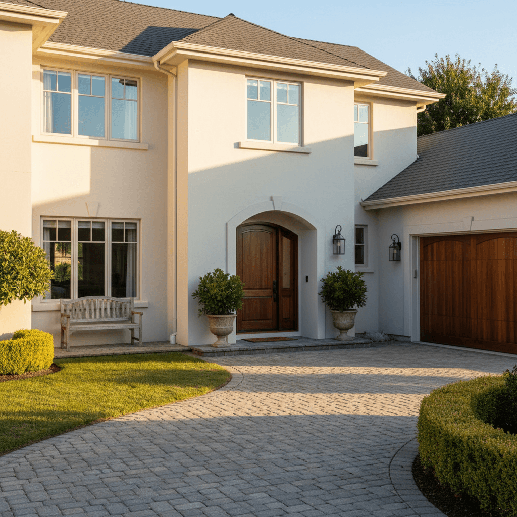 Well-maintained home exterior showing professional cleaning results