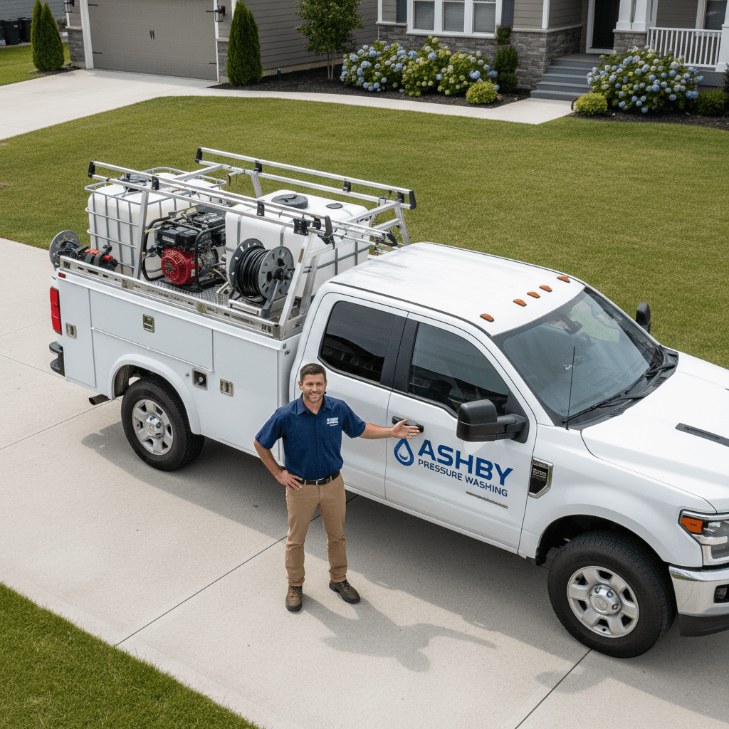 Tim Ashby, founder of T&B Wash Pros, with service equipment