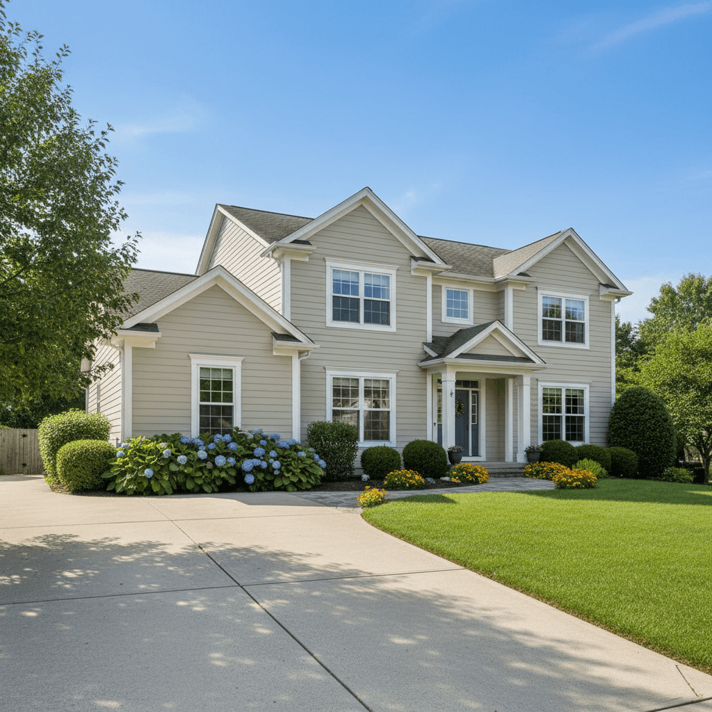 Home exterior after professional cleaning