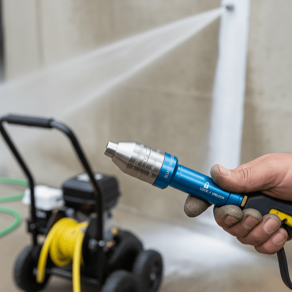 Pressure washer nozzle control settings