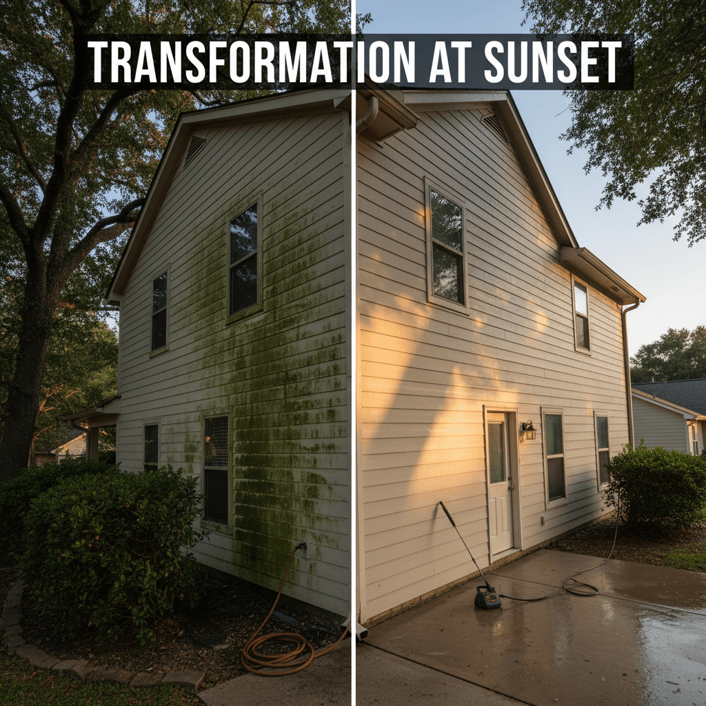 Before and after exterior home transformation